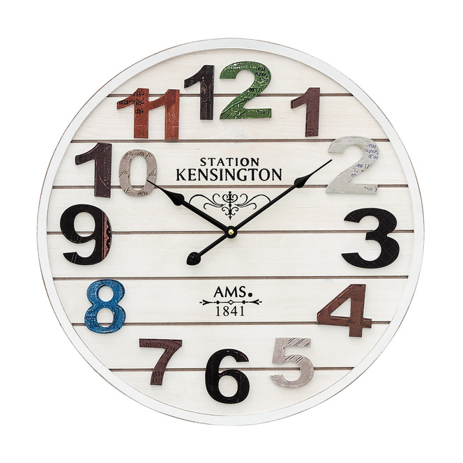 Wanduhr Holzgehäuse weiss antik