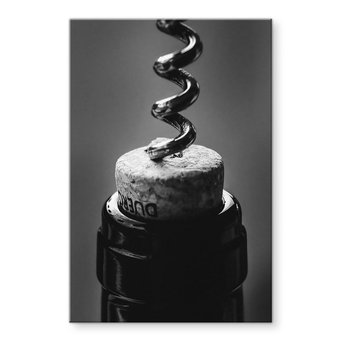 Acrylglasbild Wein mit Korkenzieher - Pictufy Studio