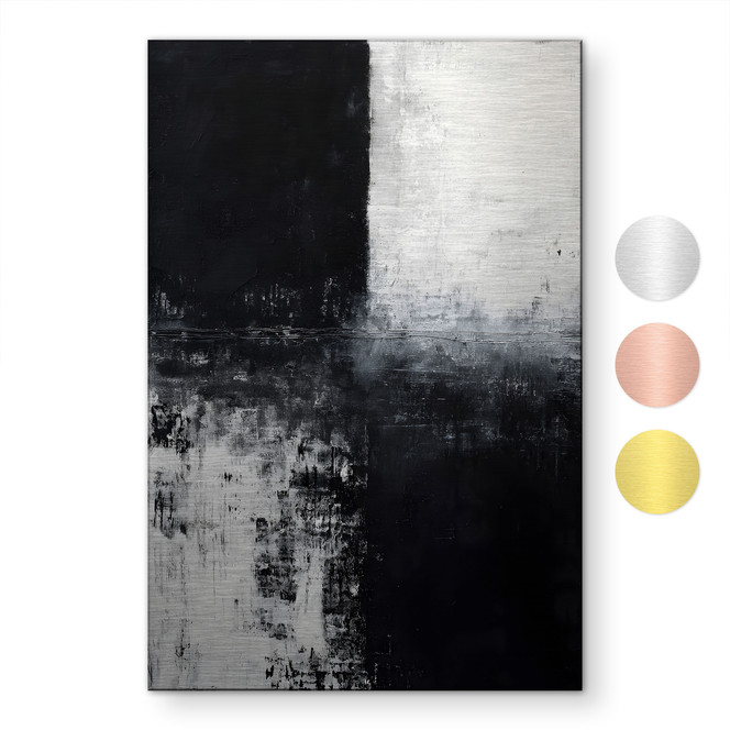 Alu-Dibond gebürstet mit Gold-, Silber- & Kupfereffekt - Grafische Flächenkunst - Bruzual