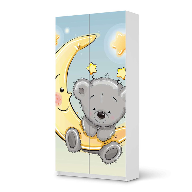 Klebefolie IKEA Pax Schrank 201cm Höhe - 2 Türen - Teddy und Mond- Bild 1