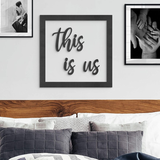 MDF Schriftzug mit Rahmen - This is us
