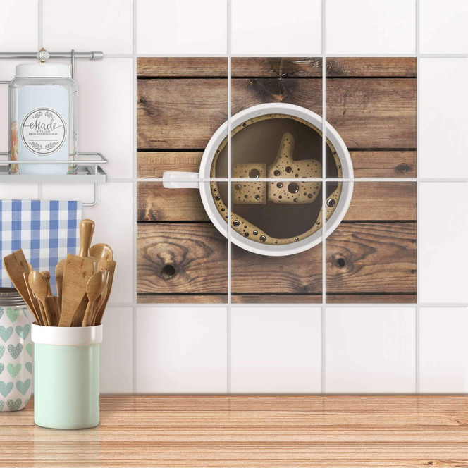 Fliesenaufkleber hoch - Sweet Coffee - 6er Set