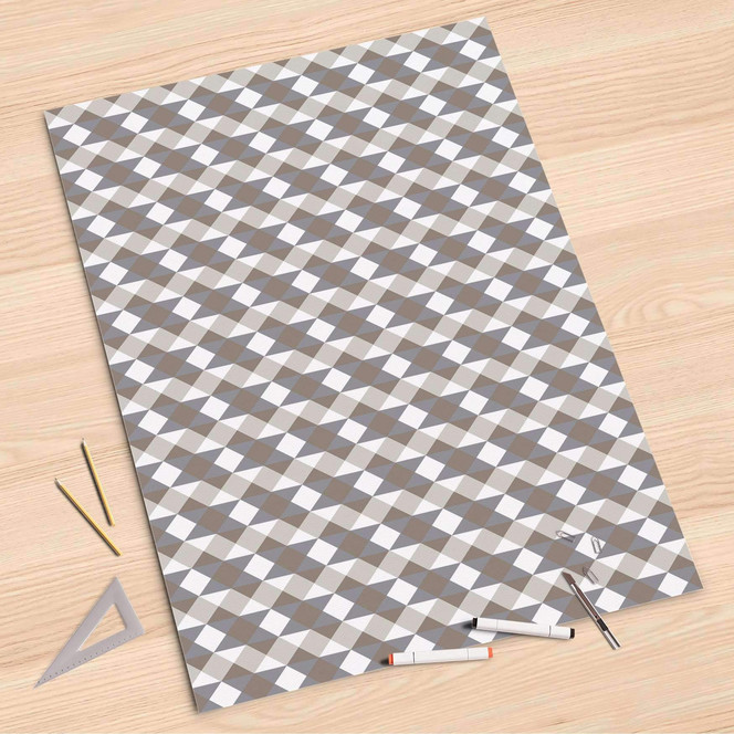 Folienbogen (80x120cm) - Triangle Pattern - Grau- Bild 1