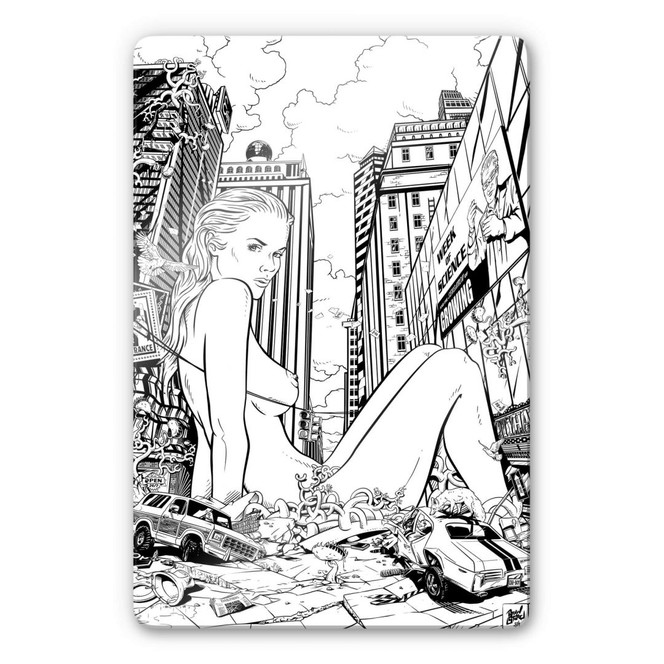 Glasbild Drawstore - Desaster Pin Up Plants