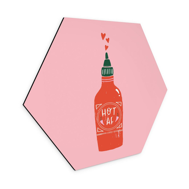 Hexagon Wandbild Scharfe Chili-Sosse - Simmonds - Alu-Dibond