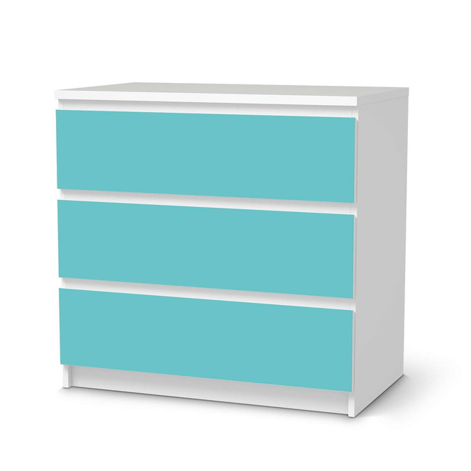 Klebefolie IKEA Malm Kommode 3 Schubladen - Türkisgrün Light- Bild 1