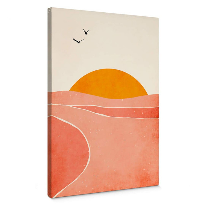 Leinwandbild Landschaft - Sonnenaufgang auf dem Land - Kubistika