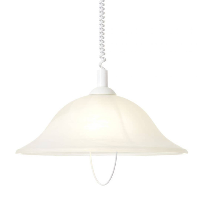 Pendelleuchte Gregor, weiss, 180 x 40.5 cm, Glas Pendellampe, dimmbar