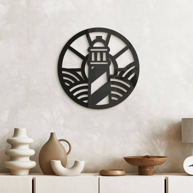 Acryldeko maritim - Leuchtturm - Rund