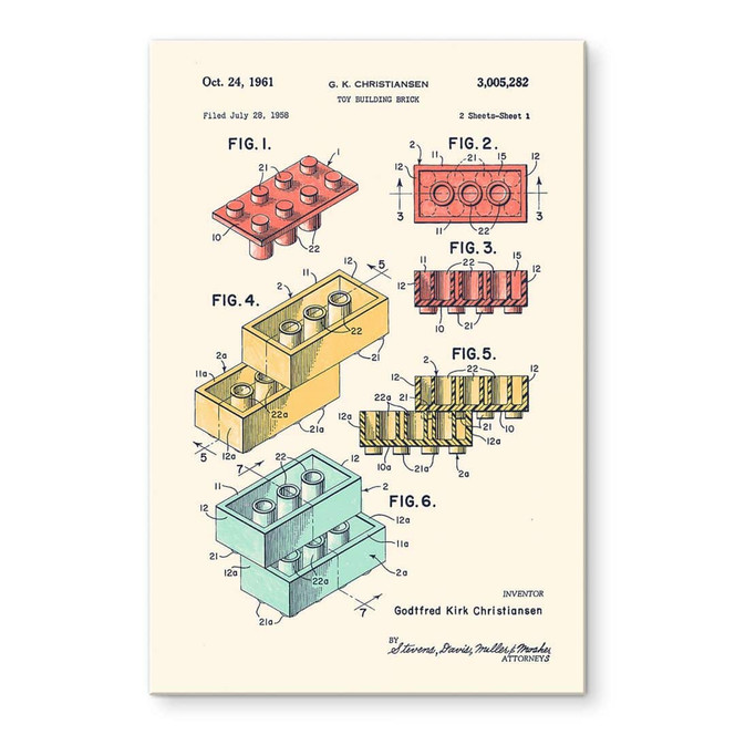 Acyrlglasbild Konstruktion von Spielsteinen - Bodart