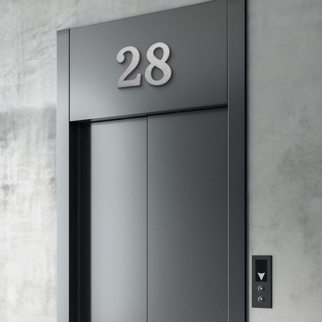 Alu-Dibond Zahlen - Hausnummern - Silbereffekt