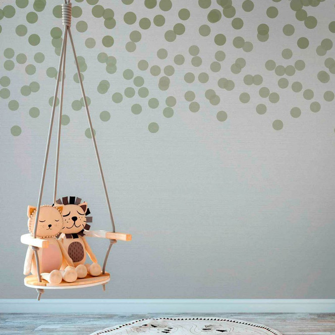 Fototapete Design FallingDots1 in grau grün - Vliestapete Designwalls 2 - 2.55x3.5 m