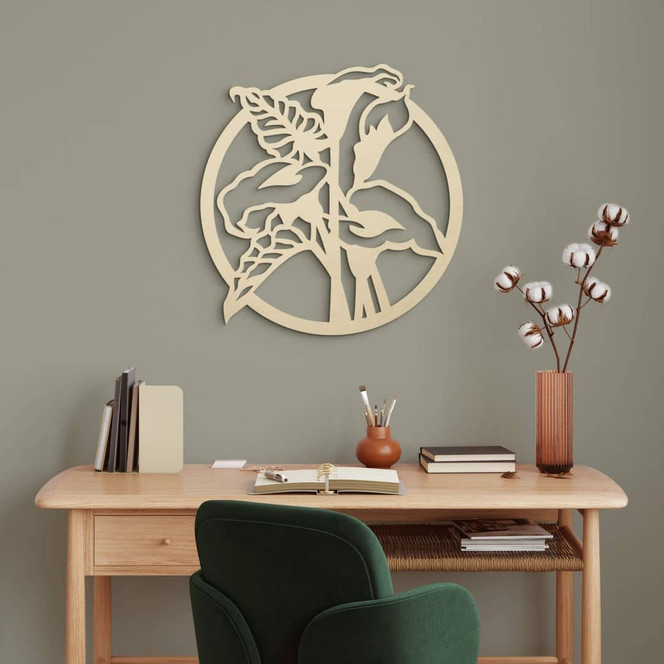 Holzdeko Calla Blume - Pappel