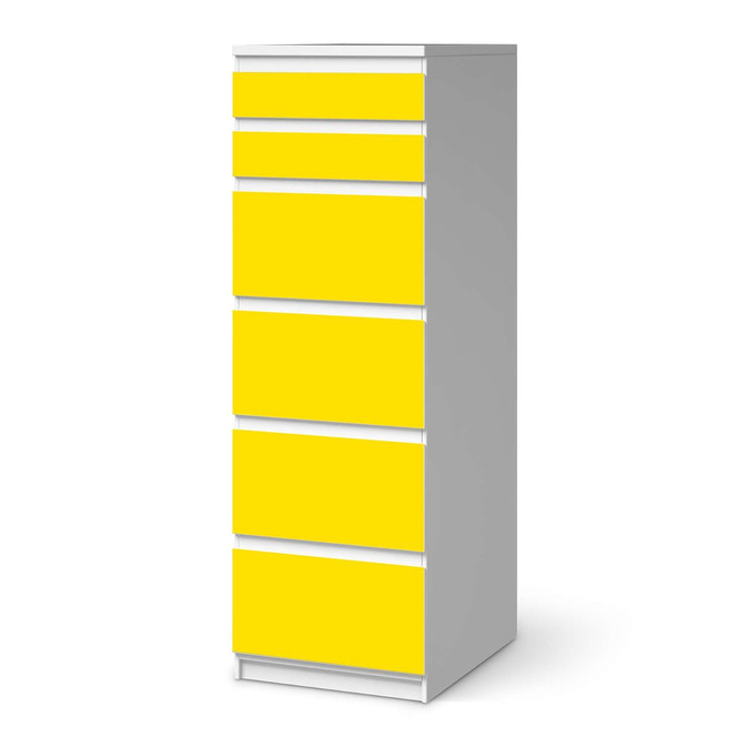 Klebefolie IKEA Malm Kommode 6 Schubladen (schmal) - Gelb Dark- Bild 1