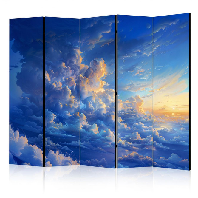 Paravent, Raumteiler freistehend, Trennwand - Sky Canvas: Art in Clouds, 5-teilig - 225 x 172 cm