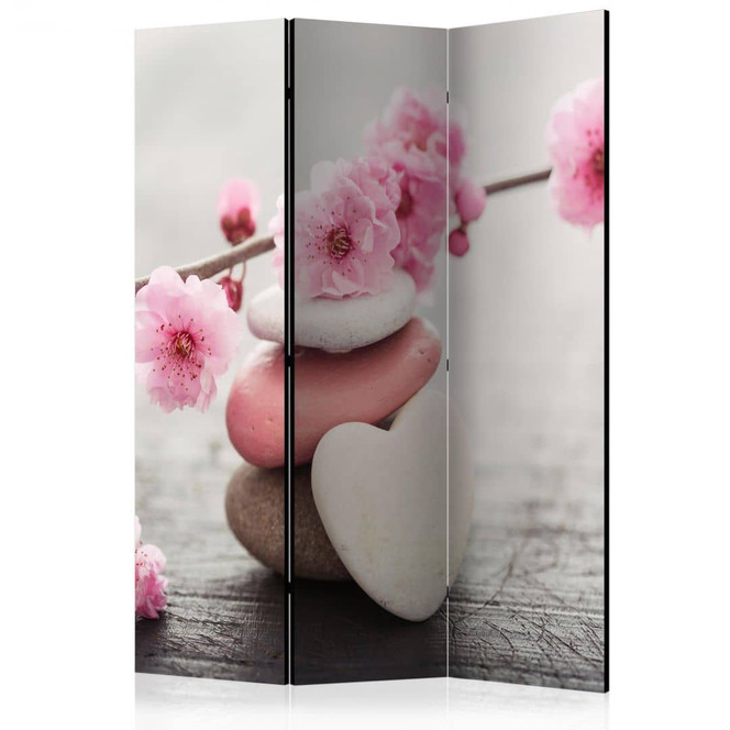 Paravent, Raumteiler freistehend, Trennwand - Zen-Blumen
