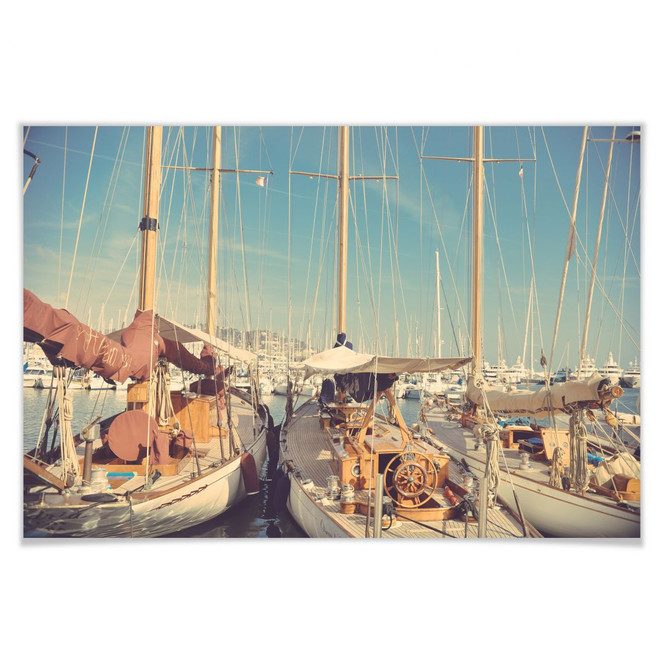 Poster Segelschiffe im Hafen