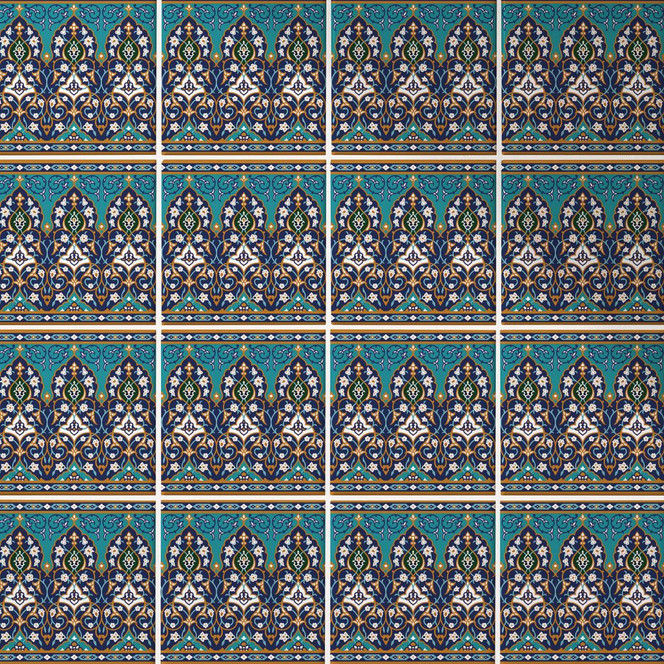 Fliesenaufkleber Sarvar Blumen - 12er Set