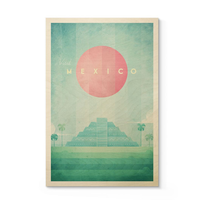 Holzbild Tempel von Kukulcán in Chichén Itzá - Rivers