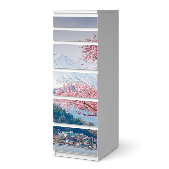Klebefolie IKEA Malm Kommode 6 Schubladen (schmal) - Mount Fuji- Bild 1