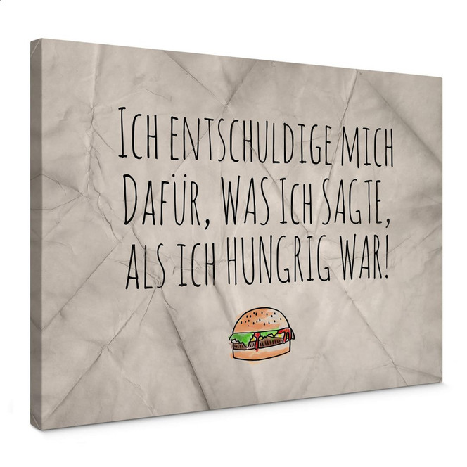 Leinwandbild Ich entschuldige mich dafür