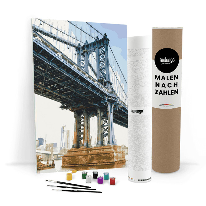 Malen nach Zahlen Leinwandbild - New York Manhatten Bridge