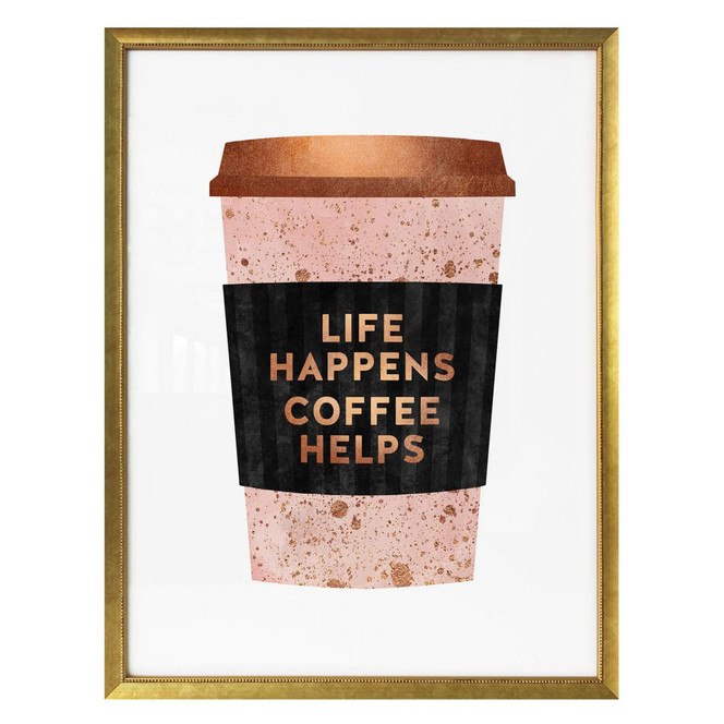 Poster Fredriksson - Life happens Coffee helps
