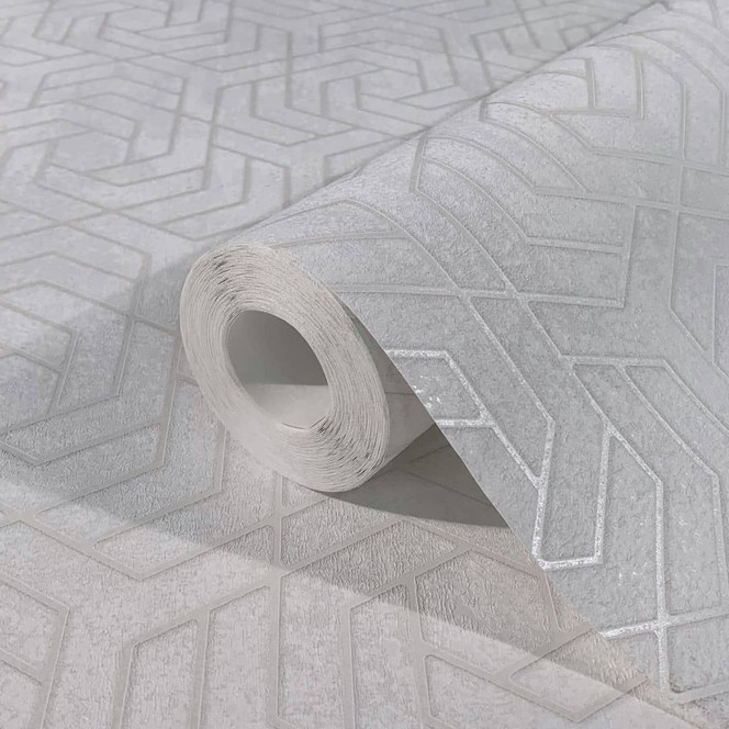 Vliestapete in 3D-Optik Grau Grafisch
