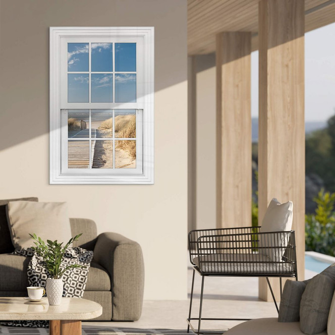 Acrylglasbild 3D Fenster - An der Ostsee