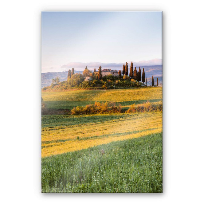 Acrylglasbild Colombo – Sonnenuntergang in der Toskana