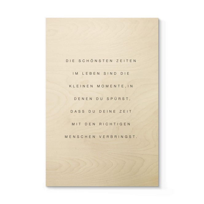 Holzbild Die schönsten Zeiten im Leben