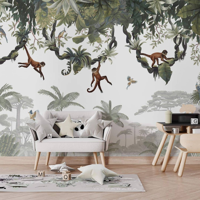 Kinderzimmer Fototapete Kikki Belle - Freche Äffchen