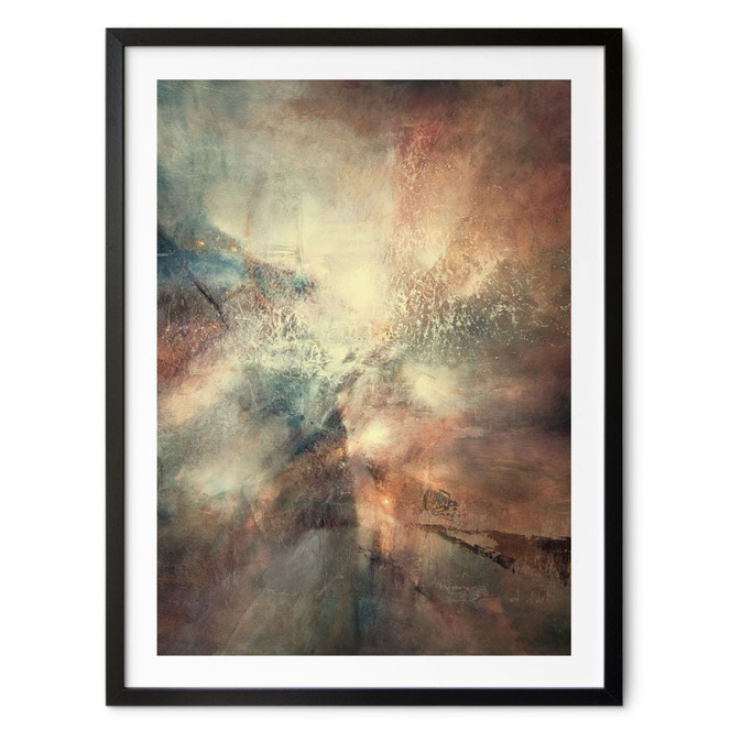 Poster Abstrakter Nebel im Goldlicht - Schmucker