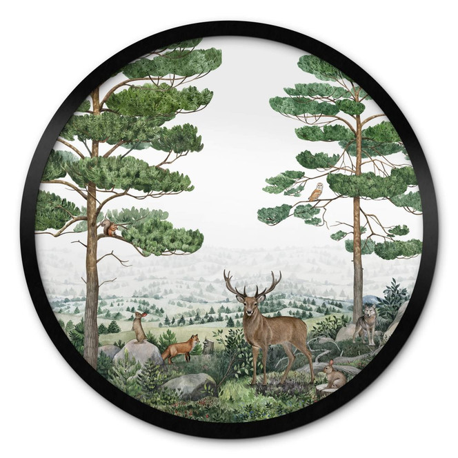 Poster Kikki Belle - Tierische Abenteuer im Grünen - Rund