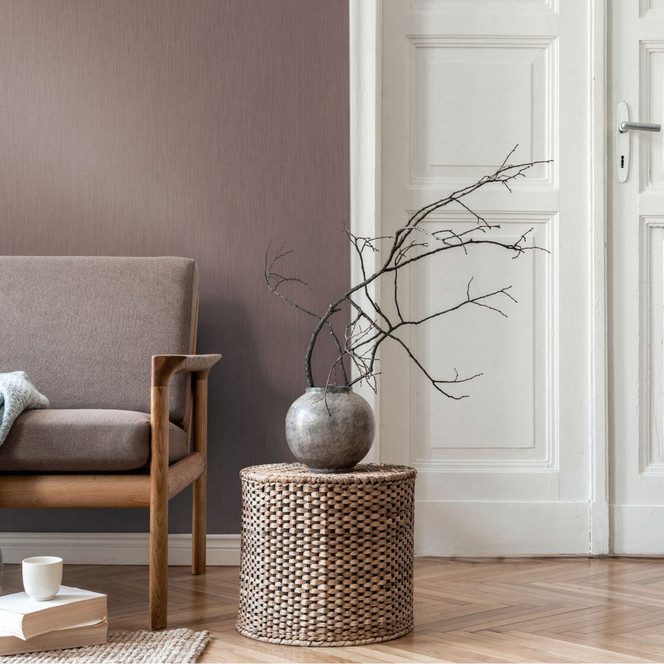 Unitapete Leinenstruktur Rosa Lila – Vliestapete strukturiert matt modern