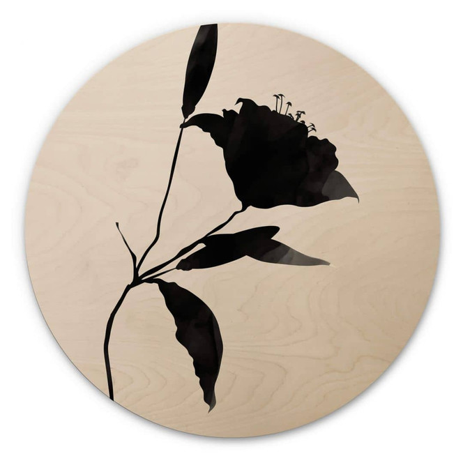 Holzbild Kubistika - Nero - Rund