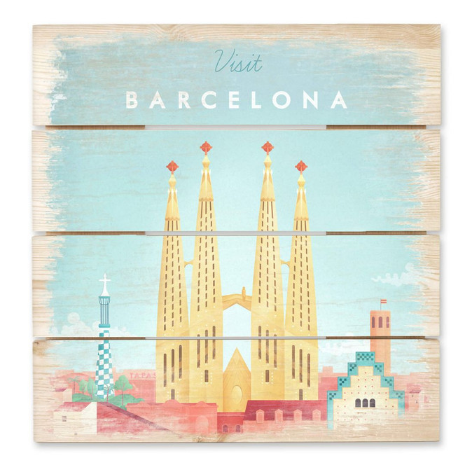 Holzbild Rivers - Barcelona - 40 x 41.5 cm