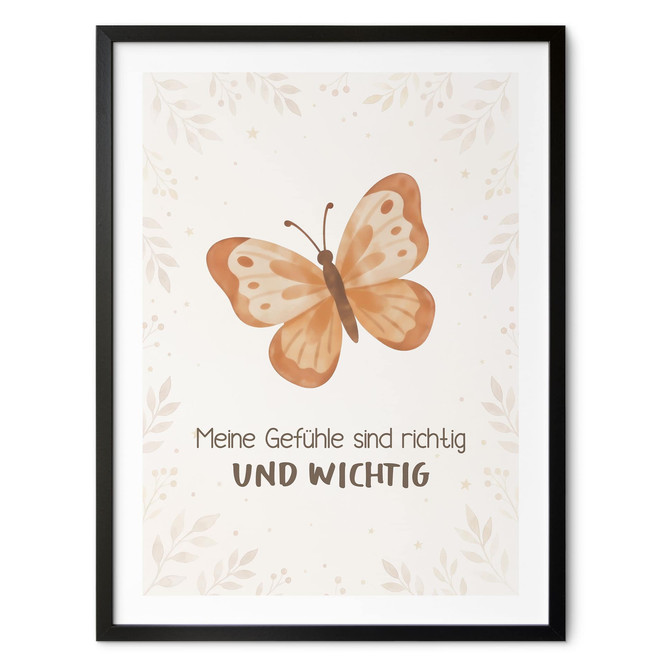 Kinder-Poster "Meine Gefühle sind richtig und wichtig" mit Schmetterling