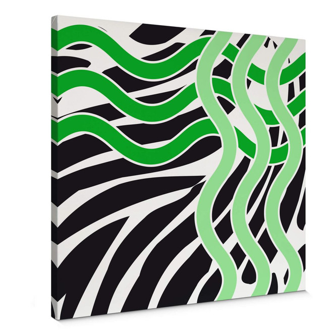 Leinwandbild Welle grün