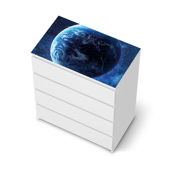 Möbelfolie IKEA Malm Kommode 4 Schubladen oben - Planet Blue- Bild 1