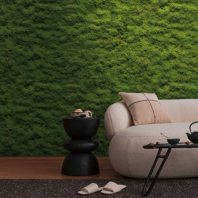 Moos-Fototapete in Grün - Vliestapete Natur-Optik - Wohnzimmer Tapete