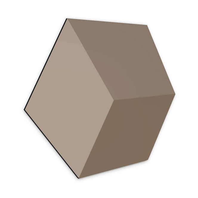 3D Hexagon - Alu-Dibond Dunkelbraun