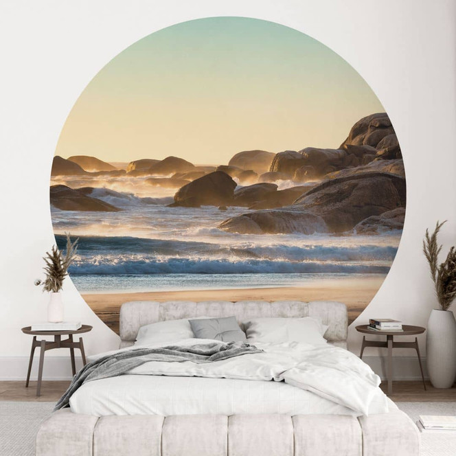 Fototapete Strandküste bei Sonnenaufgang in Afrika - Hugonnard - Rund - Selbstklebend/Vlies