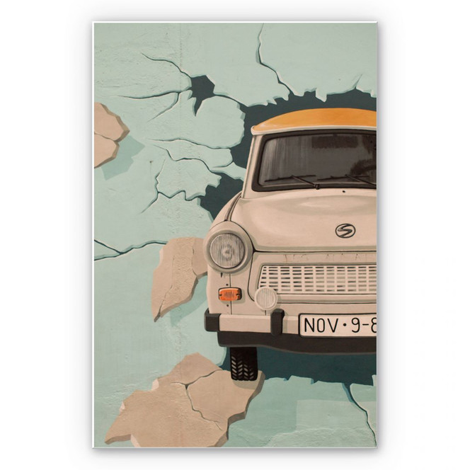 Hartschaumbild Ab durch die Wand