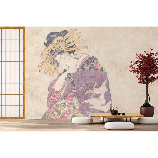 Livingwalls Fototapete Walls by Patel 3 Osaka 1 beige, lila, gelb, rosa, grün - Bild 1