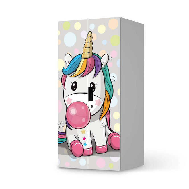 Möbelfolie IKEA Stuva / Malad Schrank - 2 grosse Türen - Rainbow das Einhorn- Bild 1