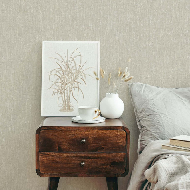 Vliestapete Texturiert, Linien Struktur Modern in Beige