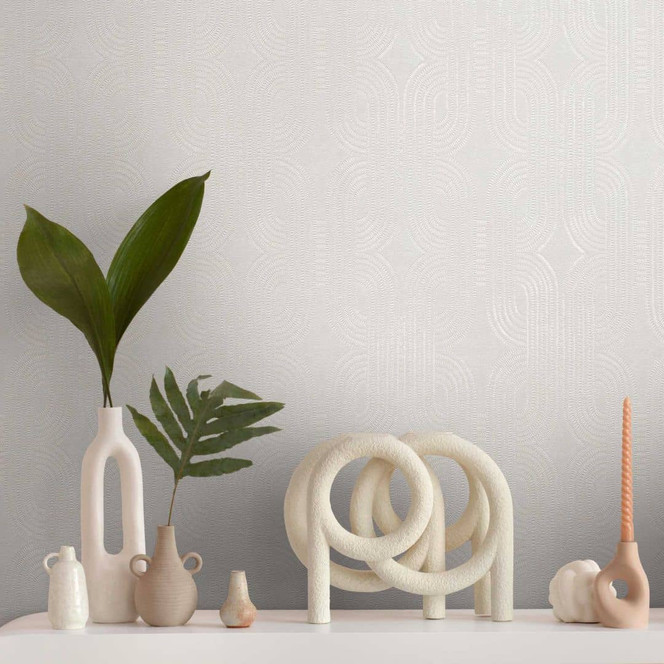 Geometrische Tapete Creme Weiss - Vliestapete mit modernem Linienmuster - Strukturtapete