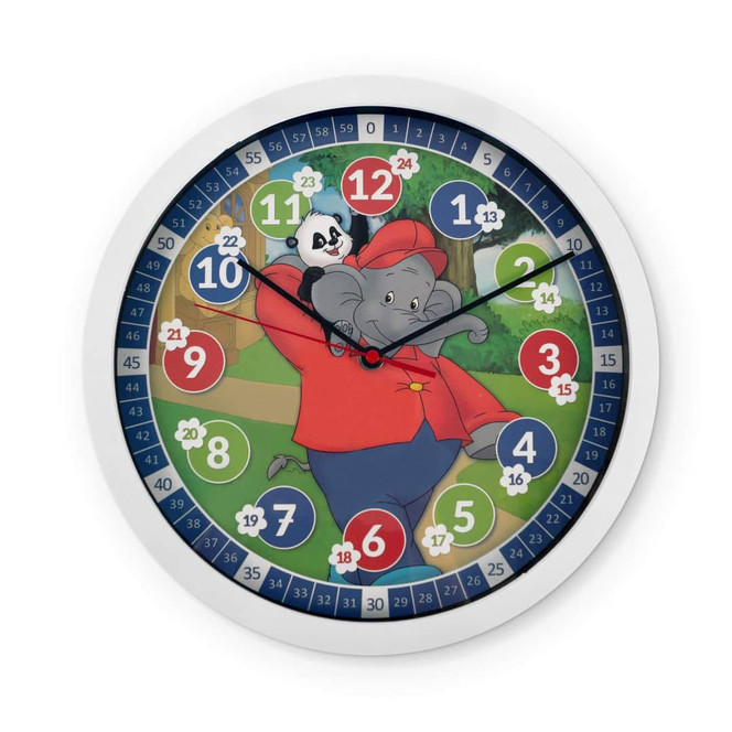 Kinder Wanduhr Benjamin Blümchen mit Panda - Rund Ø30cm - Bild 1