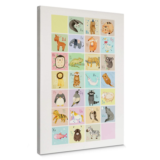 Leinwandbild Loske - Tierisches Alphabet - Englisch